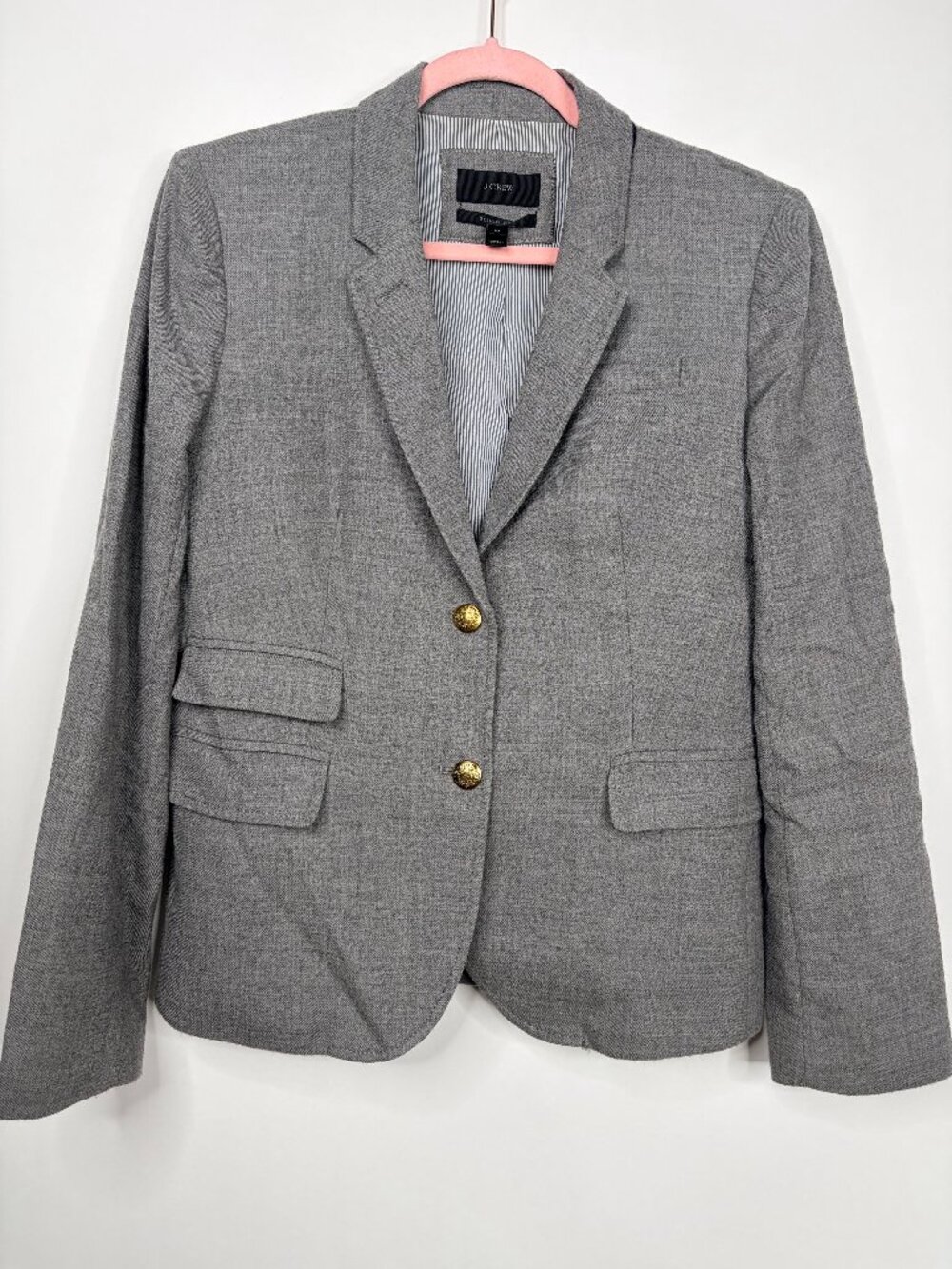 J. Crew Wool Blend Schoolboy Blazer Heather Grey 10 #A3055 - Picture 2 of 6